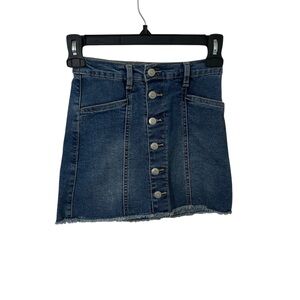 NWT Wonder Nation Girls Denim Skirt with Button Front, Size Small (6-6X)